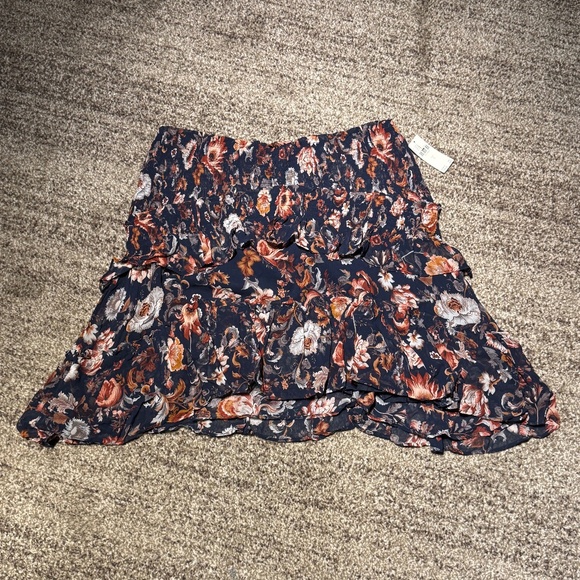 Anthropologie Asymmetrical Smocked Mini Skirt - Picture 4 of 7